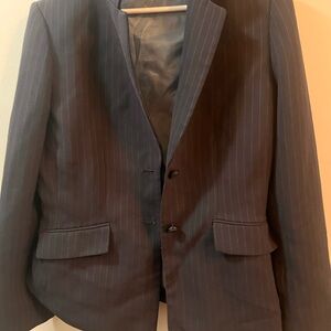Classic Navy Pinstripe Women's Blazer